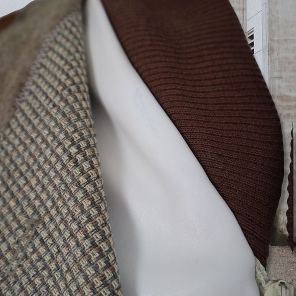 Handmade Faux Leather Winter Tailored Jacket Multicolored L - Picture 7 of 14